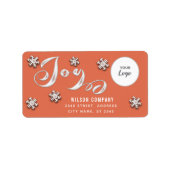 Kalligrafie Joy snowfakes corporate logo Vakantie Etiket (Voorkant)