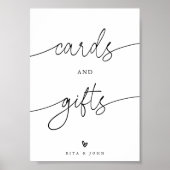 Kalligrafie Kaarten en Gift Favor Trouwbord Poster (Voorkant)