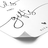 Kalligrafie Kaarten en Gift Favor Trouwbord Poster (Hoek)