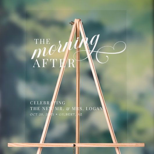 Kalligrafie Klassiek Elegant De Morgen Na Teken Acryl Bord (Neutraal)