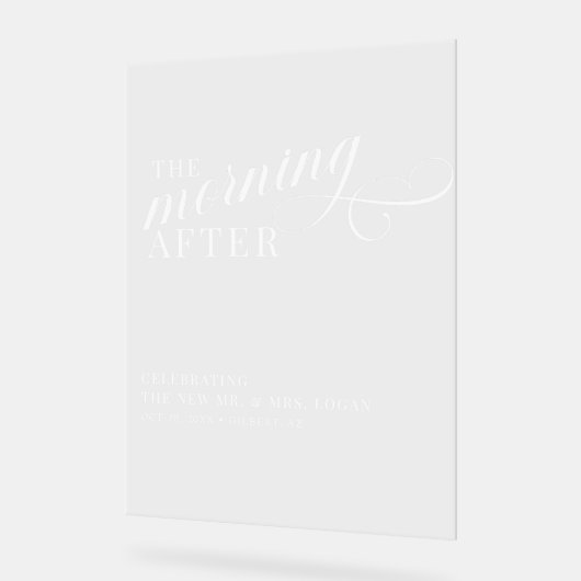 Kalligrafie Klassiek Elegant De Morgen Na Teken Acryl Bord (Hoek)