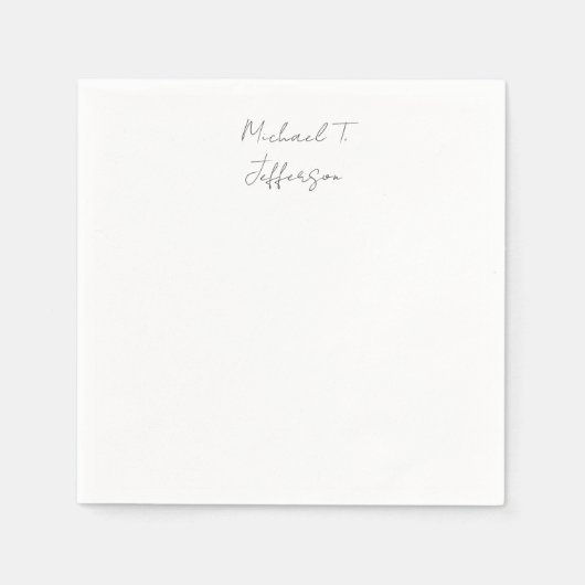 Kalligrafie Klassiek Elegant Gewoon Eenvoudig Servet (Voorkant)