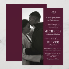 Kalligrafie Klassieke Foto Elegante Huwelijk Kaart