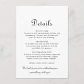 Kalligrafie Klassieke minimalistische bruiloft det Informatiekaartje (Voorkant)