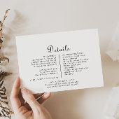 Kalligrafie Klassieke minimalistische bruiloft det Informatiekaartje