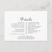 Kalligrafie Klassieke minimalistische bruiloft det Informatiekaartje (Voorkant)