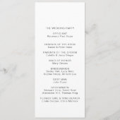 Kalligrafie Klassieke minimalistische tijdlijn bru Programmakaart (Achterkant)