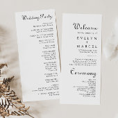 Kalligrafie Klassieke minimalistische tijdlijn bru Programmakaart