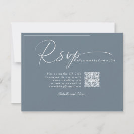 Kalligrafie Klassieke Moderne Bruiloft QR Code RSV RSVP Kaartje