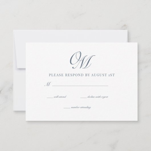 Kalligrafie Klassieke Moderne Huwelijk RSVP Kaartje (Achterkant)