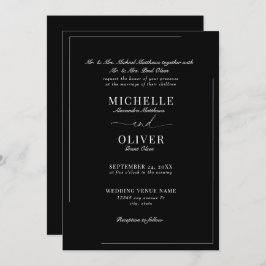 Kalligrafie Klassieke Moderne Huwelijksuitnodiging Kaart