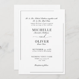 Kalligrafie Klassieke Moderne Huwelijksuitnodiging Kaart