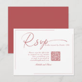 Kalligrafie Klassieke Moderne Trouw QR Code RSVP Kaartje (Voorkant / Achterkant)