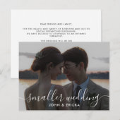 Kalligrafie Kleinere bruiloft Foto aankondiging (Voorkant / Achterkant)