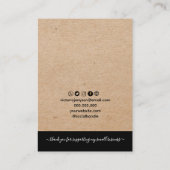 Kalligrafie Kraft Oorbel Display Kaart Visitekaartje (Achterkant)