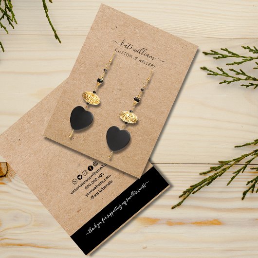 Kalligrafie Kraft Oorbel Display Kaart Visitekaartje