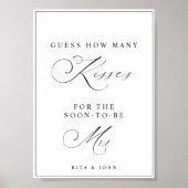 Kalligrafie Kusjes voor Mevrouw Vrijgezellenfeest  Poster (Voorkant)