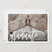 Kalligrafie Kwast Lettertype Foto Afstudeerfeest Kaart (Voorkant)