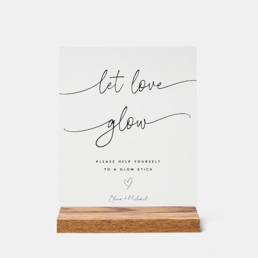 Kalligrafie Laat liefde gloed bruiloft gloed hout Acryl Bord (Voorkant)