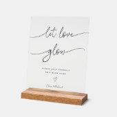 Kalligrafie Laat liefde gloed bruiloft gloed hout Acryl Bord (Hoek)