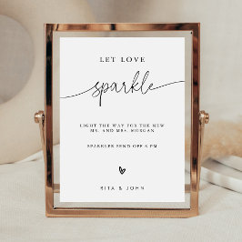 Kalligrafie Laat Liefde Twinkelen Bord Huwelijksbo Poster
