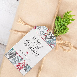 Kalligrafie Lettering Vrolijk Kerstmis Groen Cadeaulabel