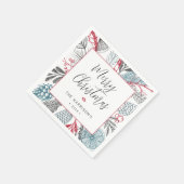 Kalligrafie Lettering Vrolijk Kerstmis Groen Servet (Hoek)