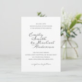 Kalligrafie Letterpress FOTO bruiloft uitnodiginge Kaart (Staand voorkant)