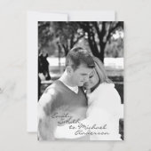 Kalligrafie Letterpress FOTO bruiloft uitnodiginge Kaart (Achterkant)