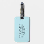  kalligrafie Licht Blauw Mevrouw Gepersonaliseerd Bagagelabel (Achterkant verticaal)
