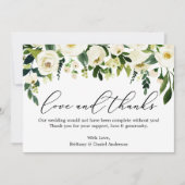 Kalligrafie Liefde Bedankt Waterverf Groene Bloeme (Voorkant)