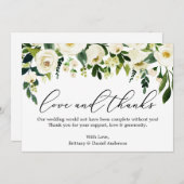 Kalligrafie Liefde Bedankt Waterverf Groene Bloeme (Voorkant / Achterkant)