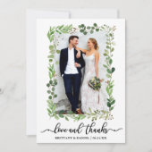 Kalligrafie Liefde en Bedankt Waterverf Eucalyptus (Voorkant)