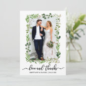 Kalligrafie Liefde en Bedankt Waterverf Eucalyptus (Staand voorkant)