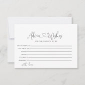 Kalligrafie Liefde Fancy Script Advies & Wensen Ka RSVP Kaartje (Voorkant)