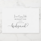 Kalligrafie liefde Fancy script bruidsmeisje voors Sparkling Wijnetiket (Enkel label)