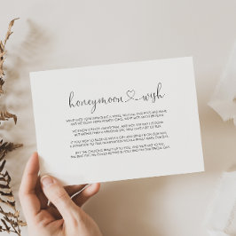 Kalligrafie Liefde Fantasie Script Honeymoon Wens  Informatiekaartje