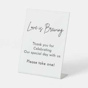 Kalligrafie Liefde is Brouwen Reclamebord Met Voetstuk