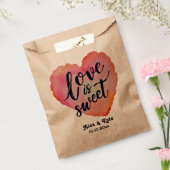 Kalligrafie Liefde is Zoete Bruiloft Bedankzakje (Gezegeld)