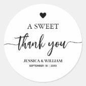 kalligrafie: Lieve dank voor je bruiloft Ronde Sticker (Voorkant)