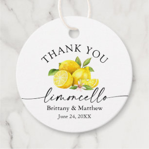 Kalligrafie Limoncello Waterverf Lemons Hartelijk  Bedankjes Labels