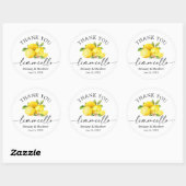 Kalligrafie Limoncello Waterverf Lemons Hartelijk Ronde Sticker (Vel)