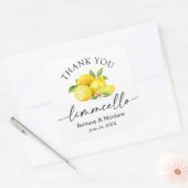 Kalligrafie Limoncello Waterverf Lemons Hartelijk  Vierkante Sticker (Envelop)