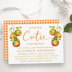 Kalligrafie Little Cutie Baby shower Gingham Kaart