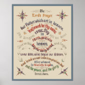  kalligrafie Lords Prayer 1889 Poster (Voorkant)