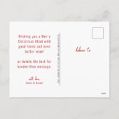 Kalligrafie meest prachtige tijd kerst feestdagenkaart (Achterkant)