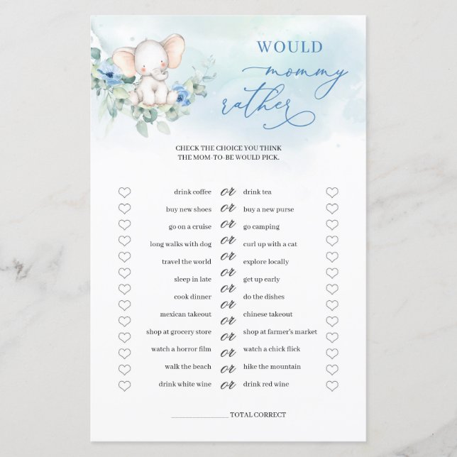 Kalligrafie meisje olifant zou mama liever (Voorkant)