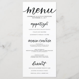 Kalligrafie Menu Kaart