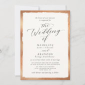 Kalligrafie met Copper Edge Luxe Fall Wedding Kaart (Voorkant)