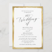 Kalligrafie met Gold Edge Classic Luxury Wedding Kaart (Voorkant)